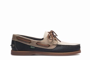 Paraboot Barth Men's Boat Shoes White Black Brown | FTD687EB